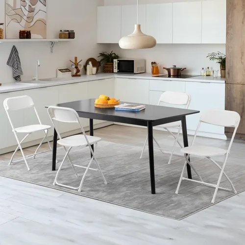 Miniatura 2 de Sweetcrispy Paquete de 4 sillas plegables de plástico para 330 libras, portátiles, metal resistente, fáciles de usar, almacenar, cómodas, para Gris