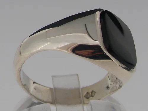 Miniatura 3 de Anillo de plata de ley 925 maciza de ónix natural para hombre, talla 6 a 13