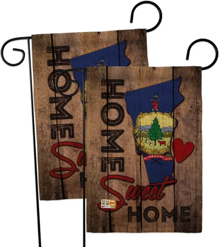 State Vermont Home Sweet Garden Flags 2pcs Pack Americana States USA American Territories Republic Country Particular Area Small Decorative Gift