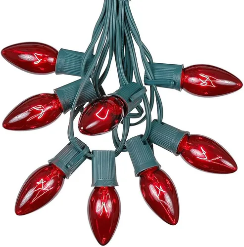 Miniatura 9 de Juego de luces de Navidad transparentes C9, cadena de luz para interior o exterior, para árbol de Navidad, luces colgantes para la línea de techo