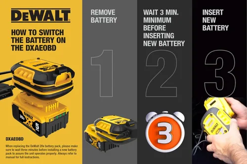Miniatura 2 de DeWalt DXAEOBDK Kit de mantenimiento de batería de 1 amperio, 3 piezas con batería XR de 20 V y cargador de batería DCB115