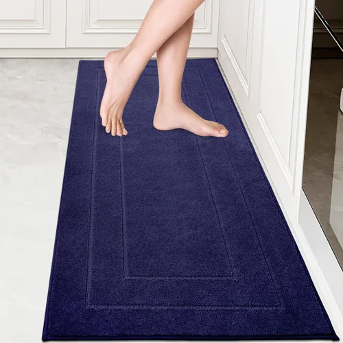 Miniatura 31 de PURRUGS Juego de 2 alfombras de cocina lavables a máquina (24 x 35.5 + 24 x 59 pulgadas), alfombras de pasillo de cocina antideslizantes y Marrón
