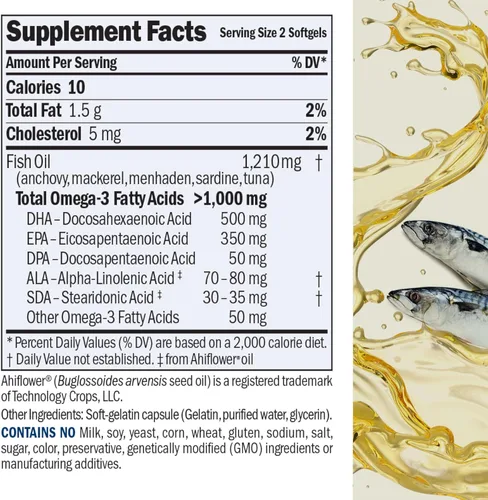 Miniatura 2 de ANDREW LESSMAN Maximum Essential Omega-3 Sin Sabor, 30 Cápsulas Blandas - Aceite de Pescado Omega-3 Ultra-Puro 1200 mg-DHA Alto, Suplemento Sin
