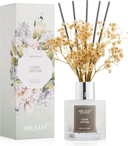 Miniatura 30 de Airkeep Juego de difusor de junco, 3.38 onzas líquidas (3.4 fl oz), difusor de aceite de niebla marina y sal marina con 8 varillas de caña, difusor