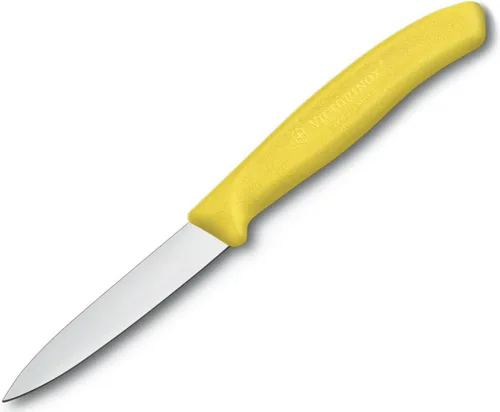 Miniatura 12 de Victorinox Cuchillo de pelar clásico suizo de 3.25 pulgadas con borde recto, punta de lanza, naranja, pelar de 3.25 pulgadas