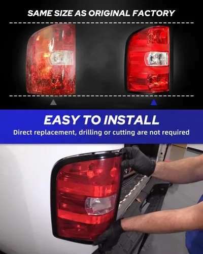 Miniatura 5 de AUTOONE - Para Chevy Silverado 2007-2013 Conjunto de Luz Trasera de Fábrica OEM Luces Traseras Compatibles con Chevy Silverado 1500/2500HD 3500HD