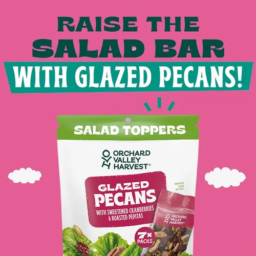 Miniatura 2 de Orchard Valley Harvest Salad Toppers - Nueces pecanas glaseadas con arándanos endulzados y pepitas asadas, 0.85 onzas (paquete de 7) bolsa