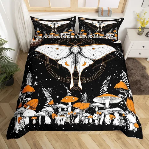 Miniatura 29 de Castle Fairy Juego de ropa de cama tamaño individual, juego de funda de edredón con diseño de ciervos y pinos para niños y niñas, juego de funda