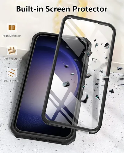 Miniatura 5 de FNTCASE Funda para Samsung Galaxy S23+Plus: funda protectora texturizada de doble capa y carcasa de TPU resistente con soporte Protección contra