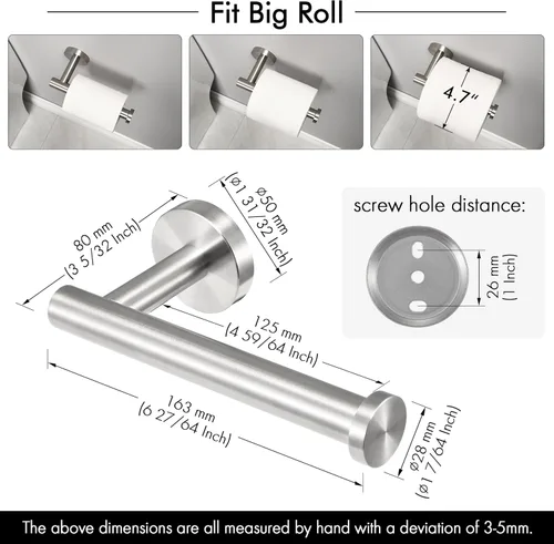 Miniatura 5 de KES A2175-2 SUS304 dispensador de papel higiénico de acero inoxidable para montar en la pared, cepillado, Marrón, 5846661