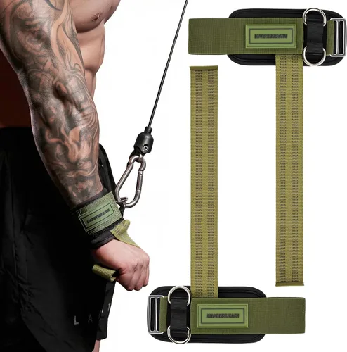 Miniatura 9 de MANUEKLEAR - Correas de muñeca antideslizantes para levantamiento de pesas, correas de levantamiento de pesas con anillos en D para entrenamiento