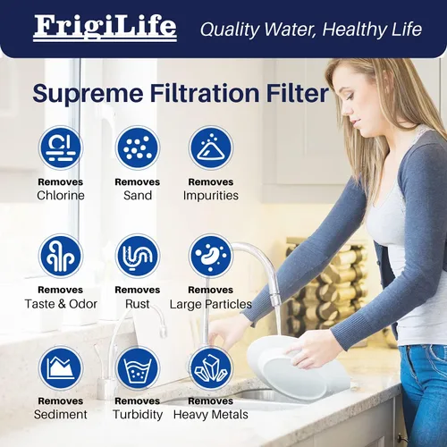 Miniatura 3 de FXHTC - Filtro de agua de carbón activado por sedimentos de 5 micrones, 10 x 4.5 pulgadas, repuesto para GE FXHTC, GXWH40L, GXWH35F, GNWH38S