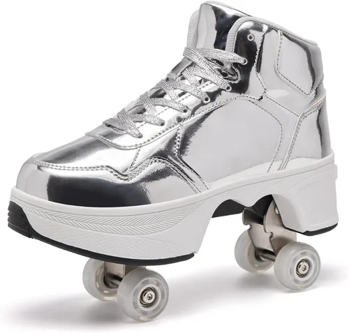 Miniatura 8 de Roller Skate Shoes for Women Girls Boy and Men 4-Wheels Fashion Professional Outdoor Indoor Quad-Skates for Kids & Adults Christmas/Birthday Gifts