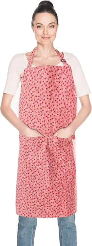Miniatura 8 de Delantales para mujer con 2 bolsillos, delantal de cocina ajustable de algodón con flores para cocinar y hornear, delantal de chef, delantal