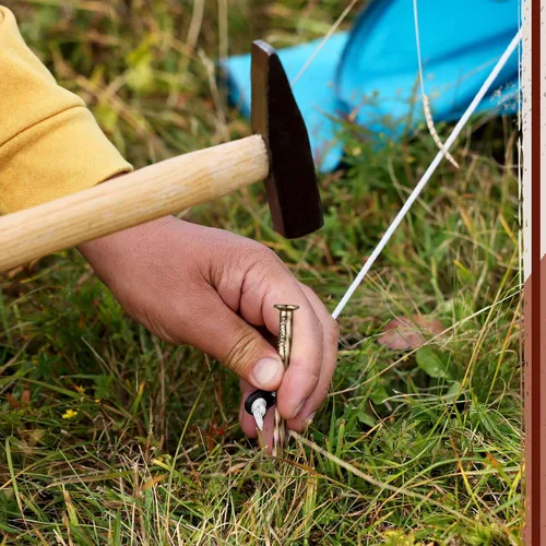 Miniatura 5 de Sadnyy 100 estacas de césped artificial, estacas de metal para bordes de paisaje, estacas galvanizadas en espiral para jardín, estacas de suelo