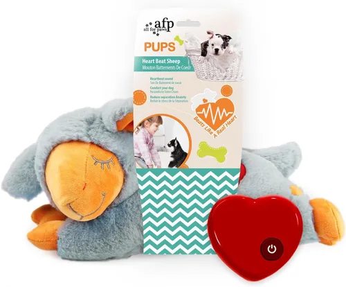ALL FOR PAWS Juguete de latido del corazón para cachorros para perros, juguetes de alivio de la ansiedad y ayuda para calmar perros, juguete de
