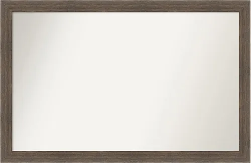 Miniatura 471 de Amanti Art Espejo de pared personalizado no biselado (24 x 27 pulgadas), marco estrecho de nogal chipre - varios tamaños personalizados - Espejo