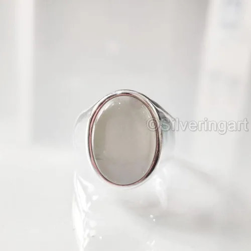 Miniatura 4 de Grey Moonstone Ring, Silver Jewelry, 925 Silver Ring, Anniversary Gift, Natural Grey Moonstone, June Birthstone Ring, Heavy Mens Ring, Spiritual