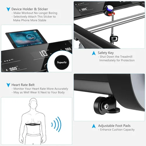 Miniatura 7 de Goplus Caminadora eléctrica plegable superfit de alta resistencia