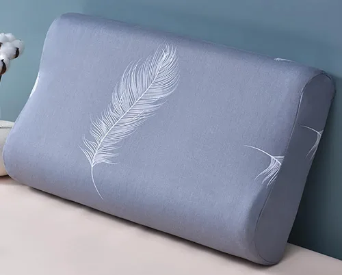 Miniatura 3 de Fundas de almohada de algodón con estampado a cuadros para contorno de cuello de espuma viscoelástica con cremallera (estilo A) Almohada de espuma