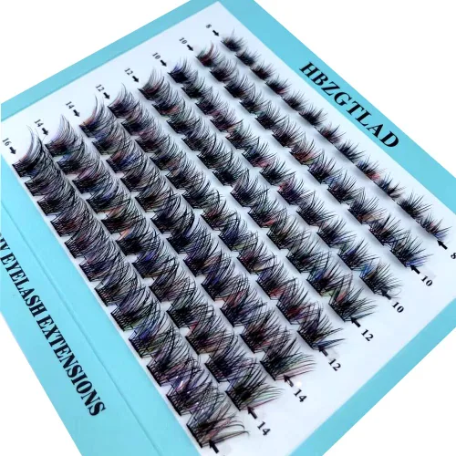 Miniatura 3 de Mezcla de pestañas postizas 3D esponjosas de un solo racimo, abanicos de volumen, pestañas individuales segmentadas naturales para extensión