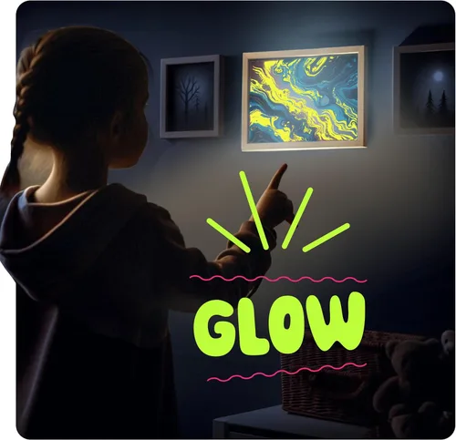 Miniatura 7 de Dan&Darci Kit de pintura de mármol que brilla en la oscuridad para niños, juego de arte de pintura de mármol de agua para niños y niñas de 6, 7, 8