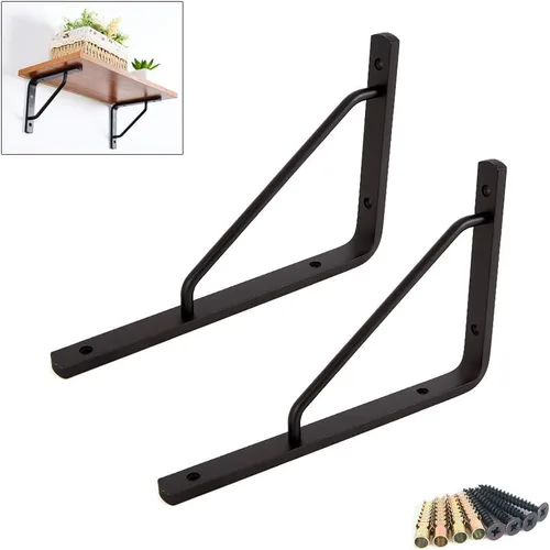 Miniatura 8 de Soportes de estante triangulares de aleación de aluminio sólido y grueso, para lavabo, lavabo industrial, soportes flotantes para estantes de pared