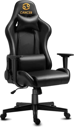 Miniatura 21 de Silla de gamer con reposacabezas y apoyo lumbar, silla giratoria y reclinable de oficina de altura ajustable y respaldo alto