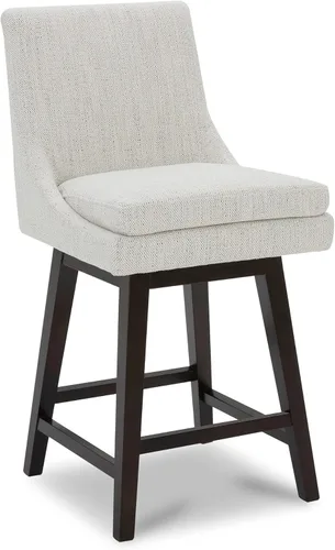 Miniatura 18 de CHITA Taburete de bar giratorio de altura de mostrador, taburete de bar tapizado, altura del asiento de 26.8 pulgadas de alto, tela en niebla