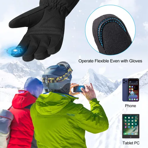 Miniatura 3 de Guantes térmicos con batería de 7.4 V recargables para hombres y mujeres, recargables para senderismo, esquí, ciclismo, campamento y pesca, guantes