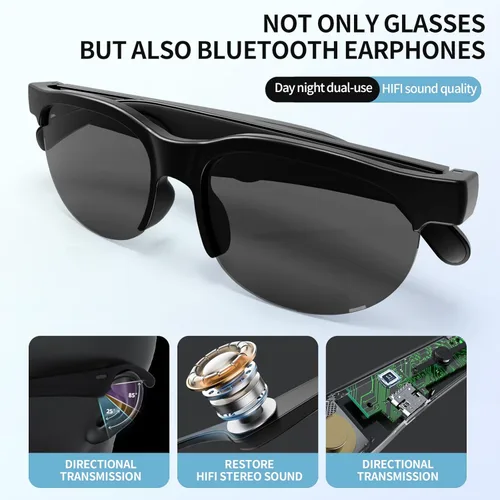 Miniatura 2 de Lentes de sol Bluetooth para hombres y mujeres, lentes inteligentes con llamadas manos libres/música, diseño ligero (1.41 onzas), Bluetooth 5.3, 8