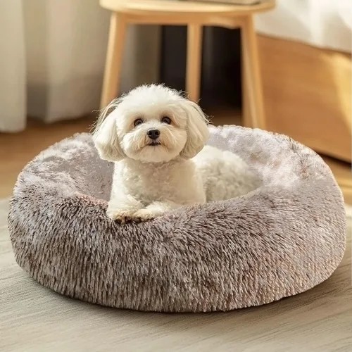 Miniatura 36 de JOLLYVOGUE - Cama para perros y gatos, cama relajante y antiestrés para mascotas y perros pequeños, cojín esponjoso en forma de dona para mascotas