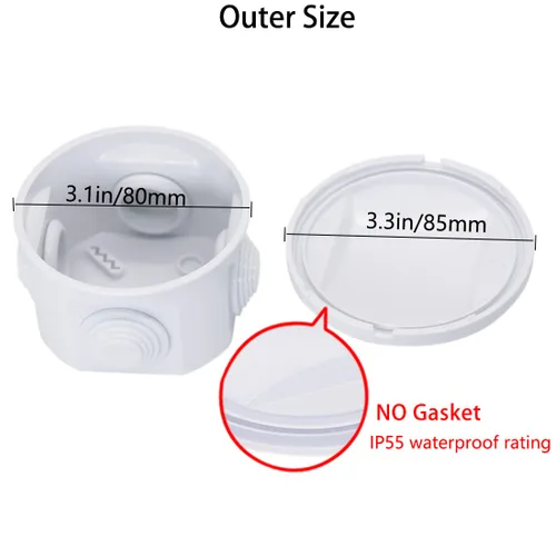 Miniatura 3 de Zulkit Caja de conexiones de plástico ABS IP55 a prueba de polvo e impermeable, cajas eléctricas universales para proyectos, carcasa, color blanco