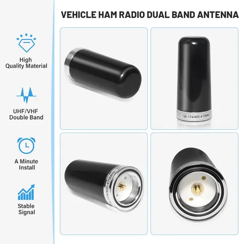 Miniatura 2 de Anina Antena móvil de montaje NMO de radio de coche Antena de montaje de doble banda VHF UHF NMO antena W/tapa de lluvia para radioaficionado