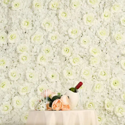 Miniatura 5 de Tableclothsfactory Paquete de 4 paneles de 11 pies cuadrados con protección UV, rubor 3D de seda rosa y hortensia para decoración de centros de mesa