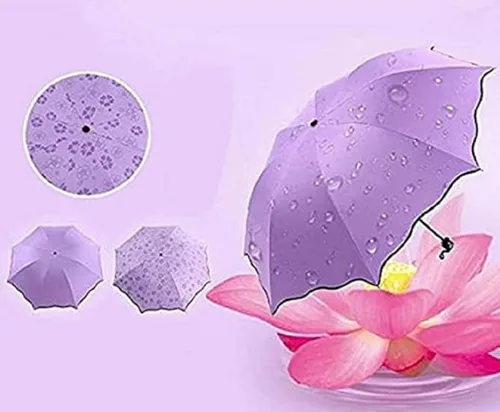 Miniatura 2 de chenwen Sombrillas de lluvia solar con material floreciente plegables y compactos de viaje