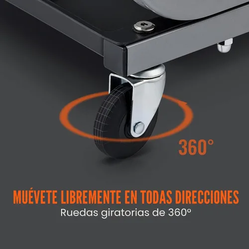 Miniatura 3 de VEVOR: asiento rodante tipo enredadera para garaje/taller, taburete rodante acolchado con capacidad de 250 libras con bandeja de almacenamiento
