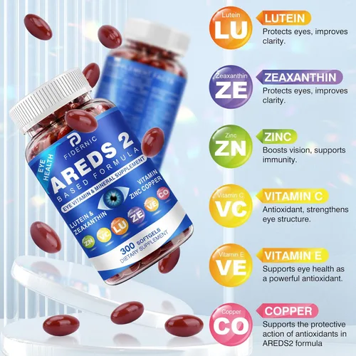 Miniatura 5 de AREDS 2 Suplemento vitamínico y mineral para los ojos — Suplemento de luteína y zeaxantina, vitamina C y E, zinc y cobre para la protección contra