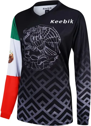 Miniatura 2 de Keebik Camiseta de ciclismo de montaña para mujer, manga larga MTB México, camiseta de motocycle todoterreno, transpirable, absorbe la humedad