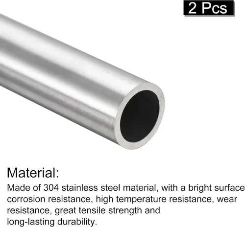 Miniatura 12 de uxcell Tubo de acero inoxidable 304, diámetro exterior de 34 mm x 1,5 mm de espesor de pared, 300 mm de longitud de tubería metálica para maquinaria