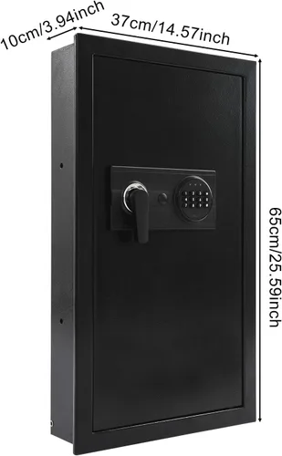 Miniatura 2 de Caja fuerte montada en la pared de 25.5 pulgadas de alto x 3.9 pulgadas de ancho x 14.5 pulgadas de largo, caja fuerte electrónica para seguridad