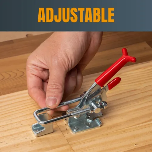 Miniatura 2 de POWERTEC Abrazadera de Palanca 4PK, Capacidad de 700 libras, Pestillo Ajustable de Perno en U Autobloqueante 431 con Agarre Manual Antideslizante
