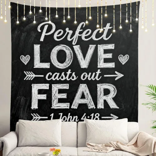Miniatura 121 de Shrahala Tapiz de pared cristiano con palabras blancas, palabras de Navidad, escuela, Jesús, Biblia, adoración de la Biblia, tapiz grande