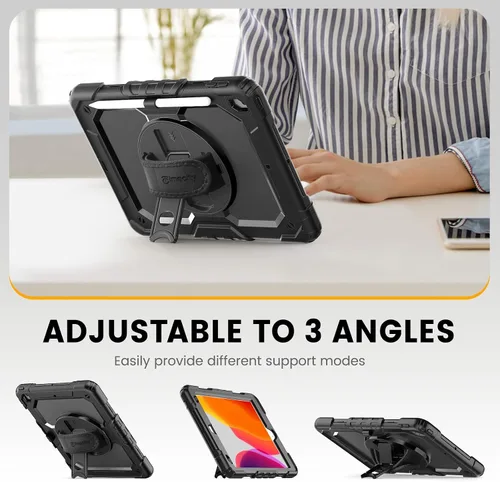 Miniatura 4 de Timecity - Funda para iPad de 9ª/8ª/7ª generación, de 10.2 pulgadas, funda protectora resistente con protector de pantalla, soporte giratorio