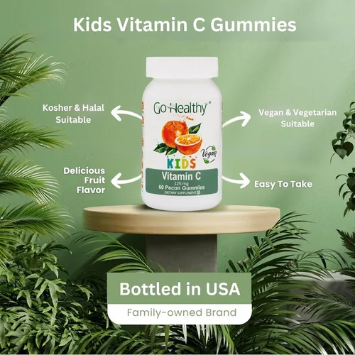 Miniatura 4 de Gomitas Go Healthy de vitamina C para niños, veganas, vegetarianas, sin OMG, sin gluten, kosher y halal, 60 porciones