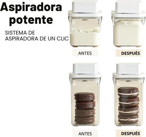 Miniatura 4 de VAKUEN Set Inicial Premium de Recipientes Herméticos de Almacenamiento de Alimentos y Máquina Selladora al Vacío, Juego de 4 Piezas con Sellador