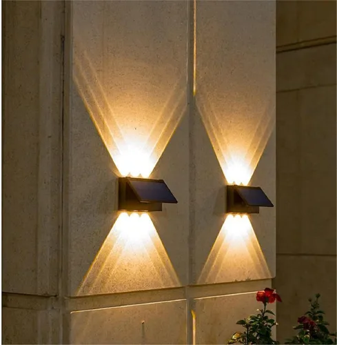 Miniatura 8 de ASLIDECOR Luz solar de pared hacia arriba, paquete de 2 6 luces LED iluminan al aire libre, lámpara con sensor de luz solar, IP65, impermeable
