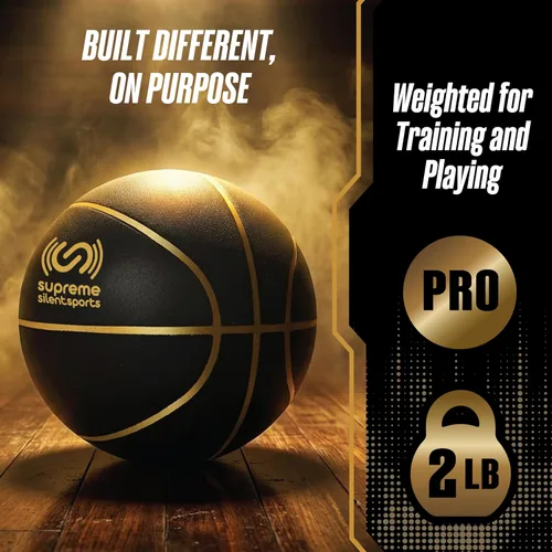 Miniatura 3 de Supreme Silent Sports PRO - Baloncesto con peso de 2 libras, pelota silenciosa y pesada para entrenamiento o atletas, práctica de dribling, manejo