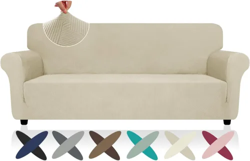 Miniatura 97 de ZNSAYOTX Funda súper elástica para silla (30"-47"), nuevas fundas de silla a rayas para sala de estar, aptas para perros y mascotas, protector
