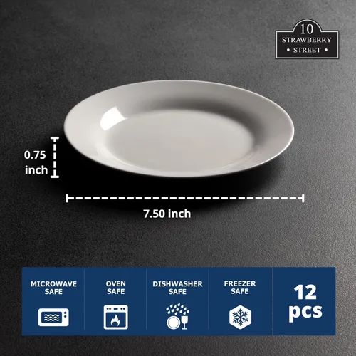 Miniatura 6 de 10 Strawberry Street 7" Catering Coupe - Cuenco para cereales, juego de 12, color blanco